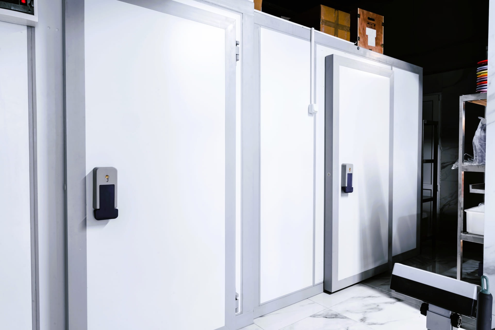 refrigerator-room-door-in-professional-kitchen-